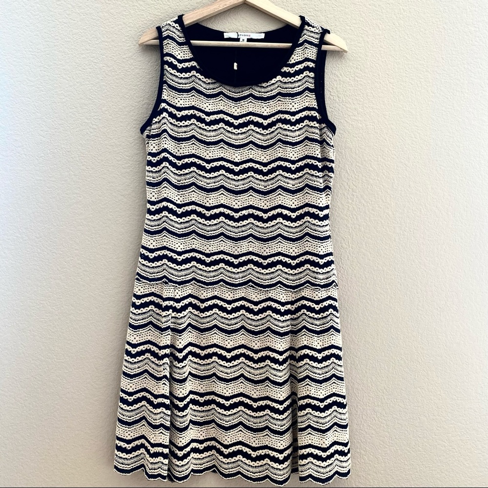 Studio M Black and Cream Lace Overlay Dress